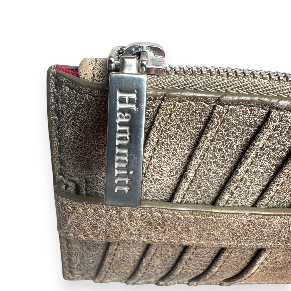 Hammitt 210 West Pewter Leather Wallet Zip ID Card Case EUC - Picture 10 of 14